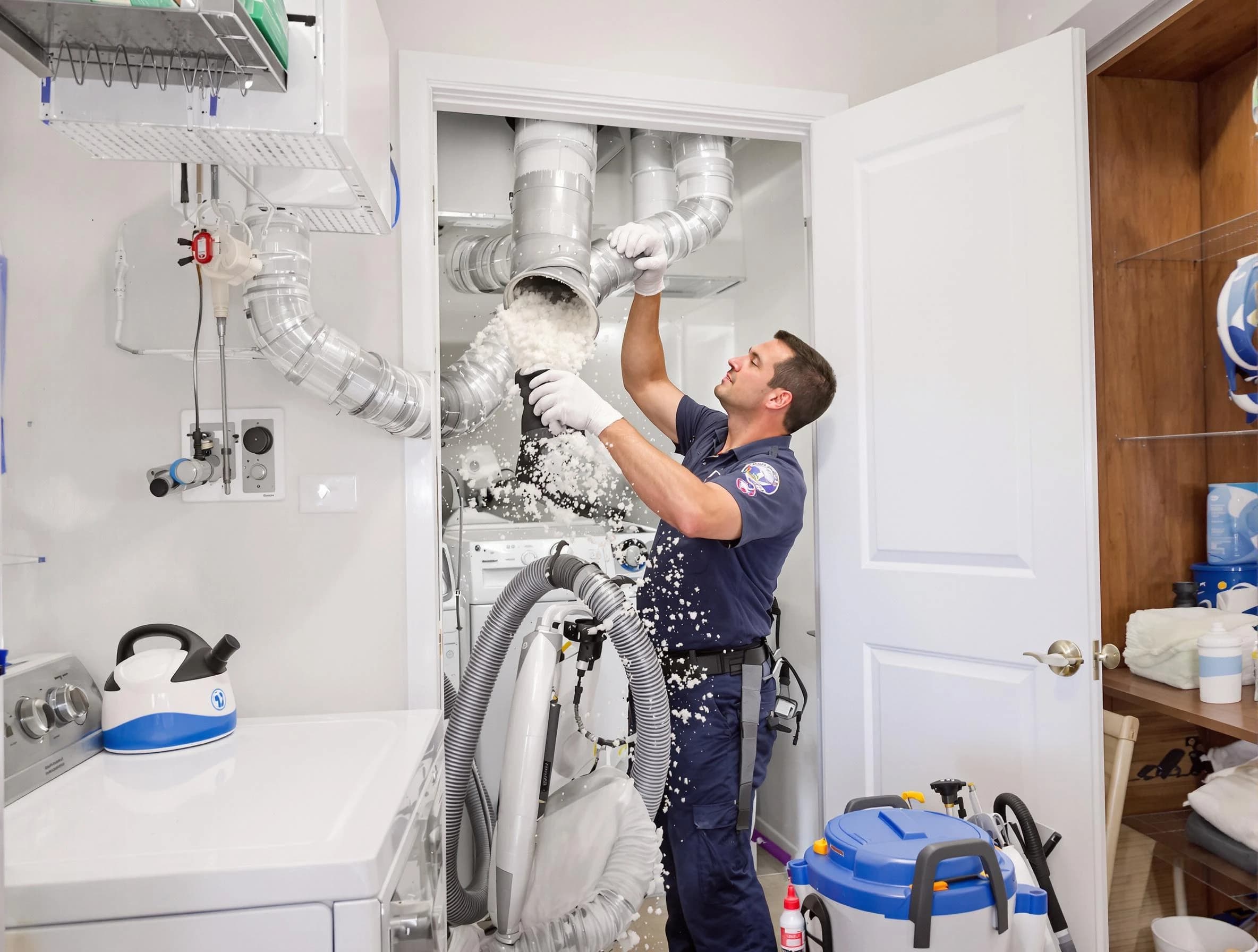 Douglasville Dryer Vent Cleaning technician delivering thorough residential dryer vent cleaning service in Douglasville