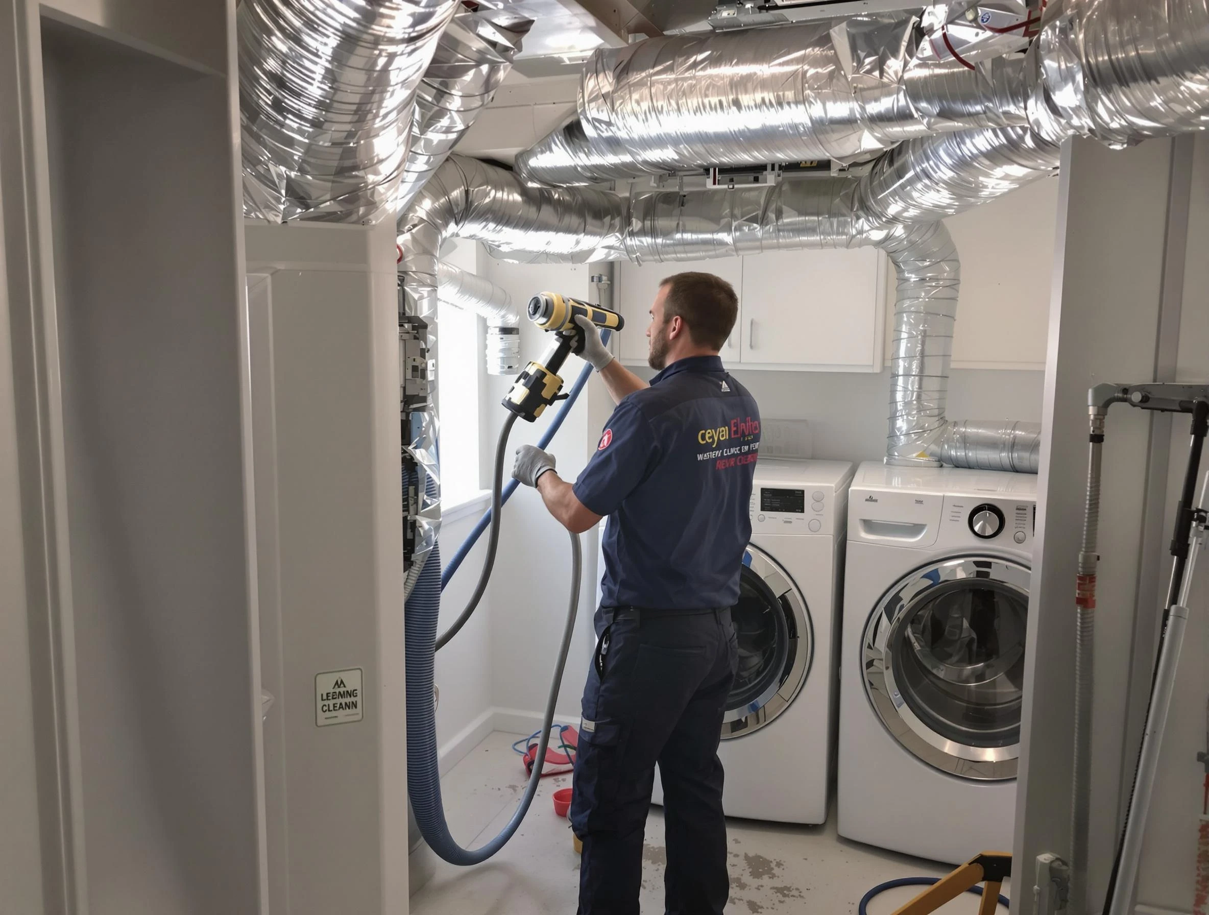 Douglasville Dryer Vent Cleaning specialist using advanced equipment for thorough duct cleaning in Douglasville